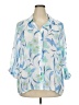 Willi Smith Floral Blue 3/4 Sleeve Blouse Size 2X - photo 1