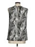 Kasper 100% Polyester Silver Sleeveless Blouse Size M - photo 2