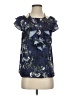 Parker 100% Polyester Blue Short Sleeve Blouse Size S - photo 1