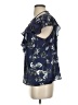 Parker 100% Polyester Blue Short Sleeve Blouse Size S - photo 5
