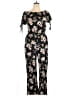 Xhilaration Floral Black Jumpsuit Size L - photo 1