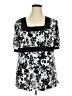 Fashion Bug Black Short Sleeve Blouse Size 2X - photo 1