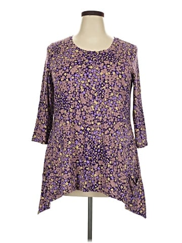LOGO by Lori Goldstein 3/4 Sleeve Blouse (view 1)