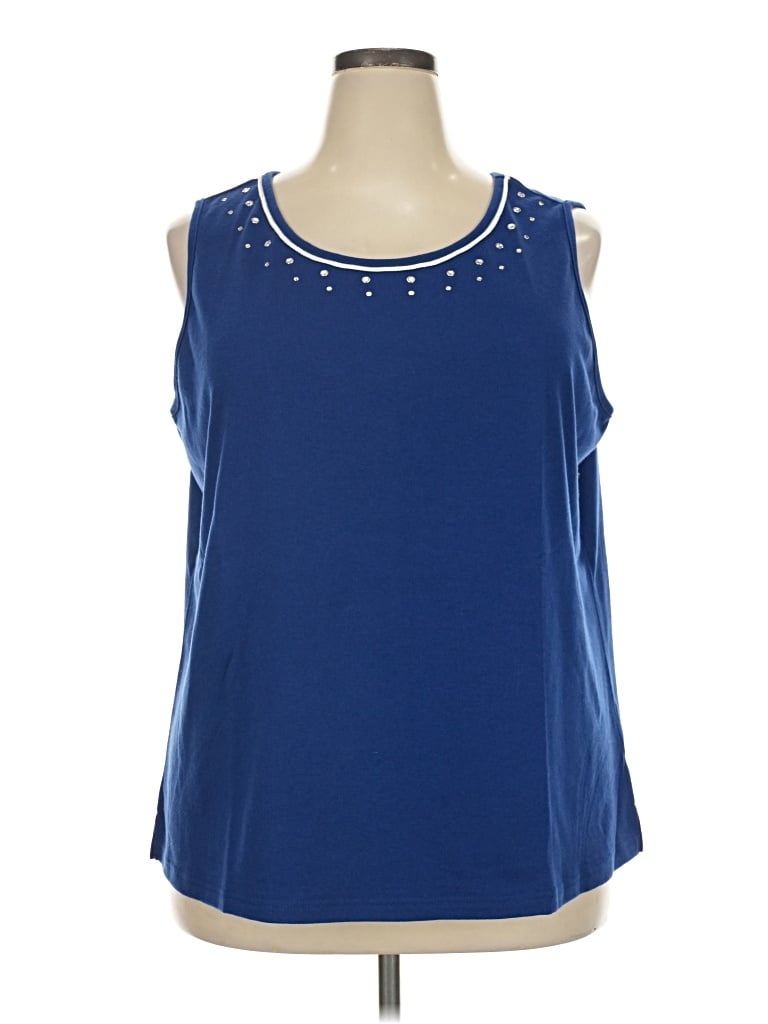 Pre-owned Quacker Factory Sleeveless T-shirt In Blue