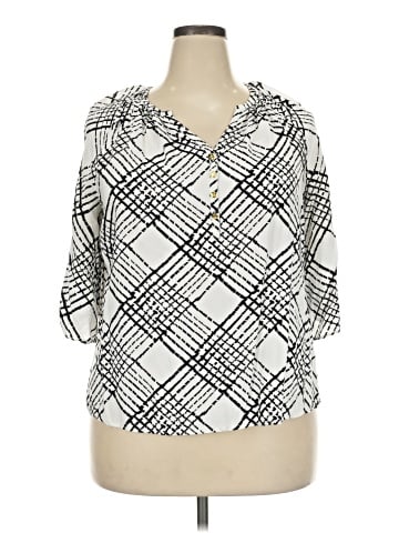 Kaari Blue 3/4 Sleeve Blouse (view 1)