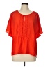 Daniel Rainn 100% Polyester Orange Short Sleeve Blouse Size L - photo 1