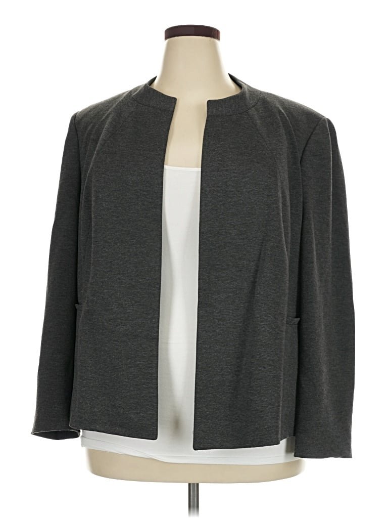 Pre-owned Kasper Blazer Jacket In Gray