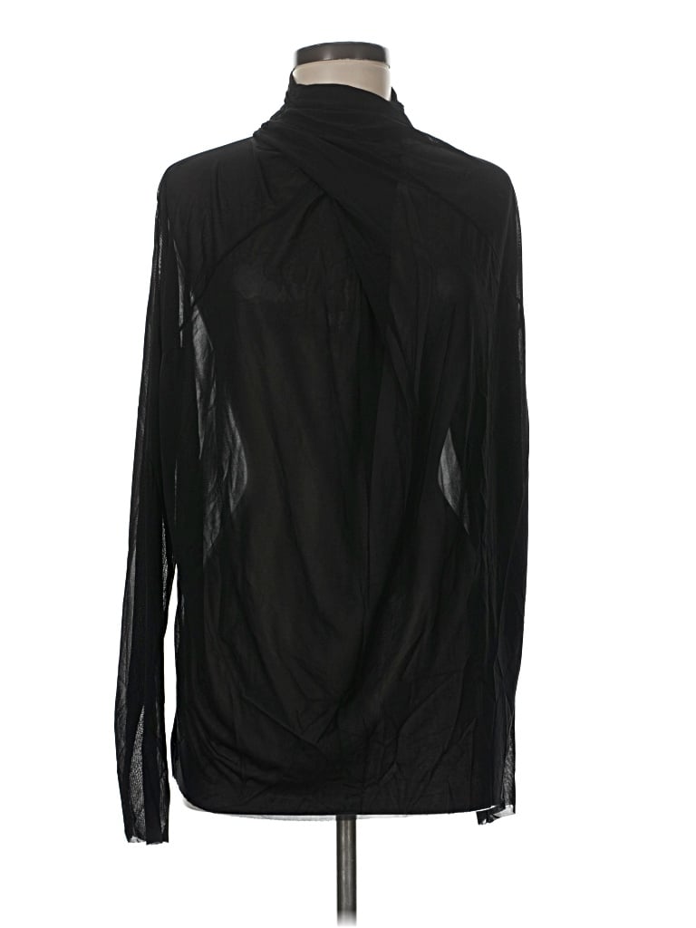 Pre-owned Zara Long Sleeve Blouse In Black
