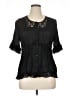 Notations 100% Polyester Black Short Sleeve Blouse Size XL - photo 1
