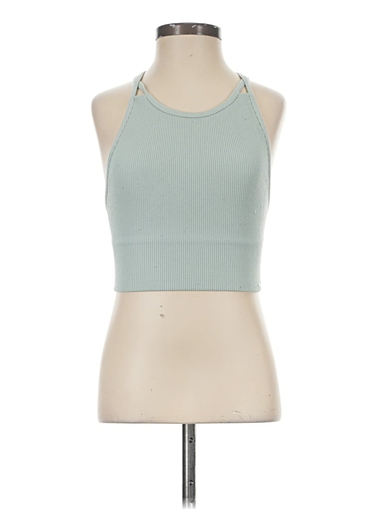 Pre-owned Gilly Hicks Tank Top Green Halter Neckline Tops