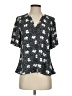 CAbi 100% Polyester Polka Dots Black Short Sleeve Blouse Size S - photo 1