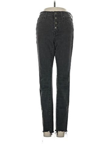 Madewell 9" Mid-Rise Skinny Jeans in Berkeley Black: Button-Through Edition (view 1)
