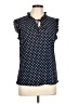 Tommy Hilfiger Polka Dots Blue Short Sleeve Blouse Size L - photo 1