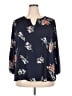 Fun2Fun 100% Polyester Blue 3/4 Sleeve Blouse Size 2X - photo 1