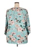 Fun2Fun 100% Rayon Floral Teal 3/4 Sleeve Blouse Size 2X - photo 2