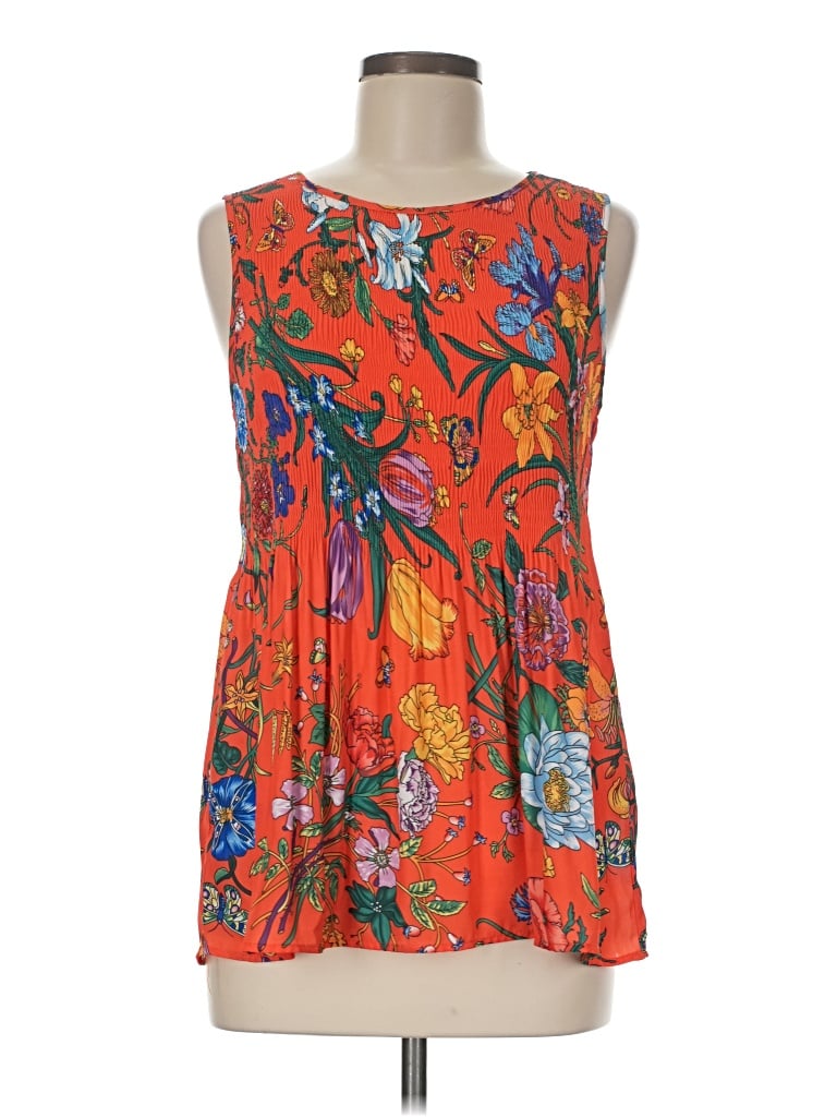 Pre-owned Charlie Sleeveless Blouse In Orange