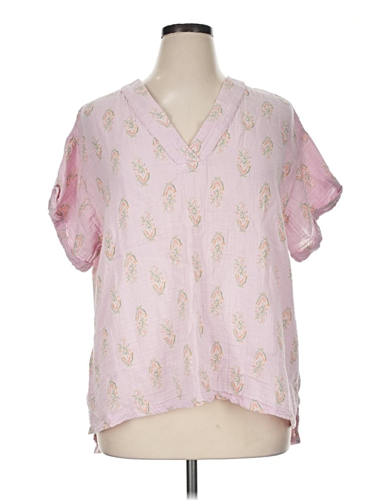 Pre-owned Wonderly Short Sleeve Blouse In Pink