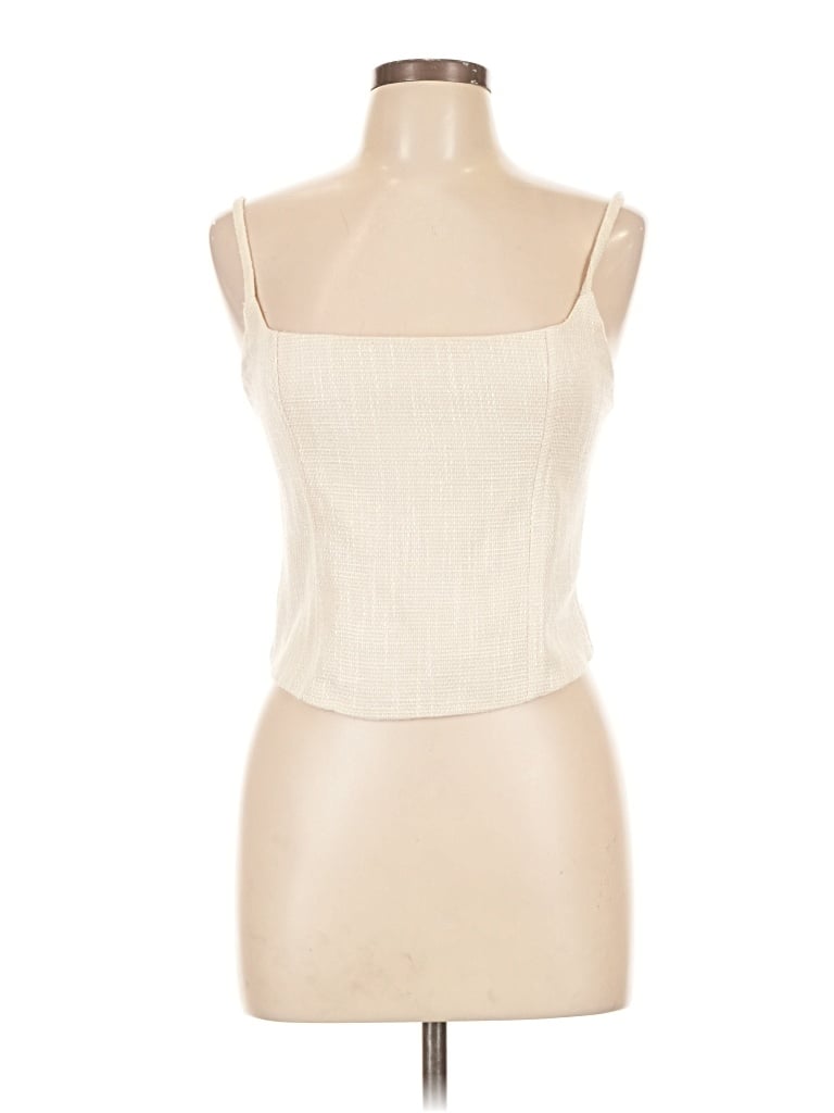 Pre-owned White Fox Sleeveless Top Ivory Strapless Neckline Tops