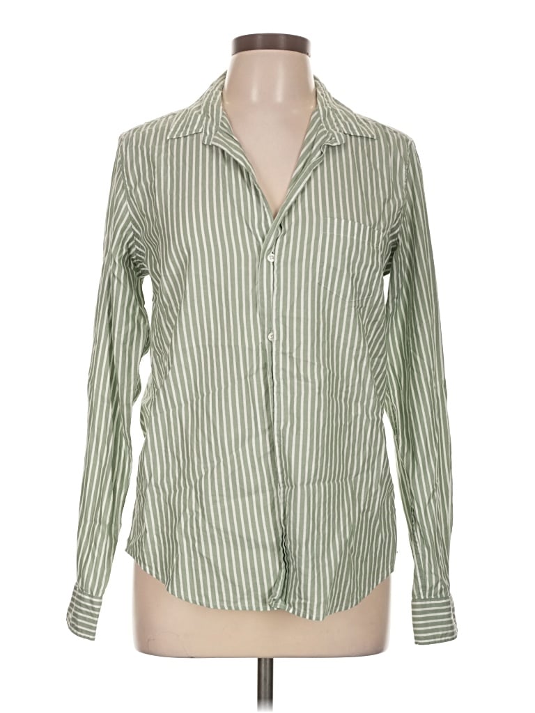 Pre-owned Frank & Eileen Long Sleeve Button Down Shirt In Green
