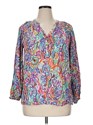 Lilly Pulitzer 3/4 Sleeve Silk Top (view 1)