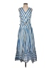 Entro 100% Polyester Stripes Blue Casual Dress Size S - photo 1