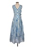 Entro 100% Polyester Stripes Blue Casual Dress Size S - photo 2