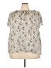 Unbranded 100% Polyester Ivory Short Sleeve Blouse Size XXL (estimated) - photo 1