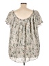 Unbranded 100% Polyester Ivory Short Sleeve Blouse Size XXL (estimated) - photo 2