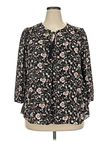 Kaari Blue 3/4 Sleeve Blouse (view 1)