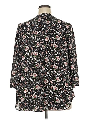 Kaari Blue 3/4 Sleeve Blouse (view 2)