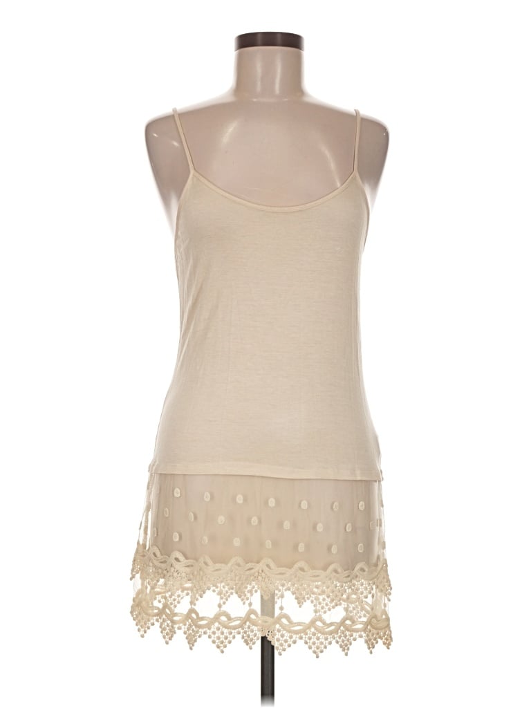 Final Touch Tank Top Ivory Halter Neckline Tops