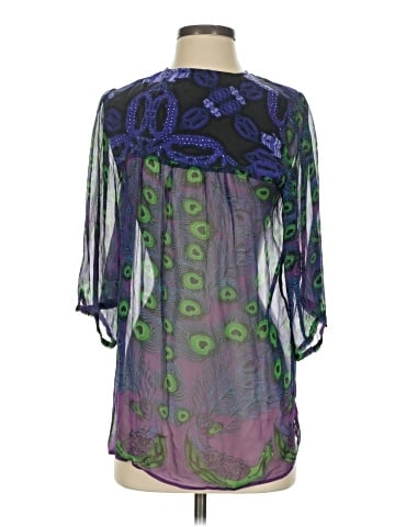 Custo Barcelona 3/4 Sleeve Silk Top (view 1)