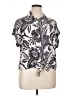 Lola P. Print Silver Short Sleeve Blouse Size XL - photo 1