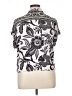 Lola P. Print Silver Short Sleeve Blouse Size XL - photo 2