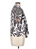 Lola P. Print Silver Short Sleeve Blouse Size XL - photo 4
