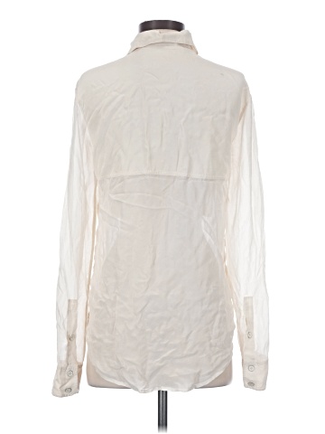 T by Alexander Wang Long Sleeve Silk Top (view 2)