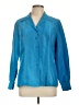 August Silk Blue Long Sleeve Blouse Size 10 - photo 1