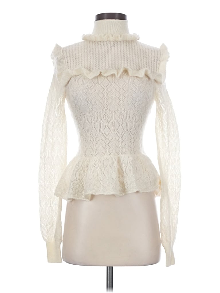 Pre-owned Intermix Turtleneck Sweater In Ivory