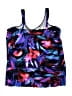 Miraclesuit Print Purple Swimsuit Top Size 12 - photo 1