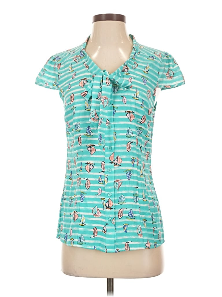 Pre-owned Modcloth Short Sleeve T-shirt In Teal