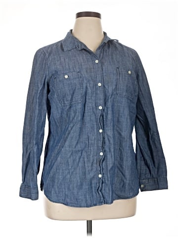 Old Navy 3/4 Sleeve Button-Down Shirt (view 1)
