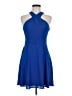 Express 100% Polyester Solid Blue Cocktail Dress Size 6 - photo 1
