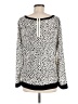 Ann Taylor LOFT 100% Polyester Animal Print Ivory Long Sleeve Blouse Size M - photo 2