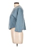 L Space 100% Cotton Blue 3/4 Sleeve Top Size L - photo 5