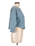 L Space 100% Cotton Blue 3/4 Sleeve Top Size L - photo 4