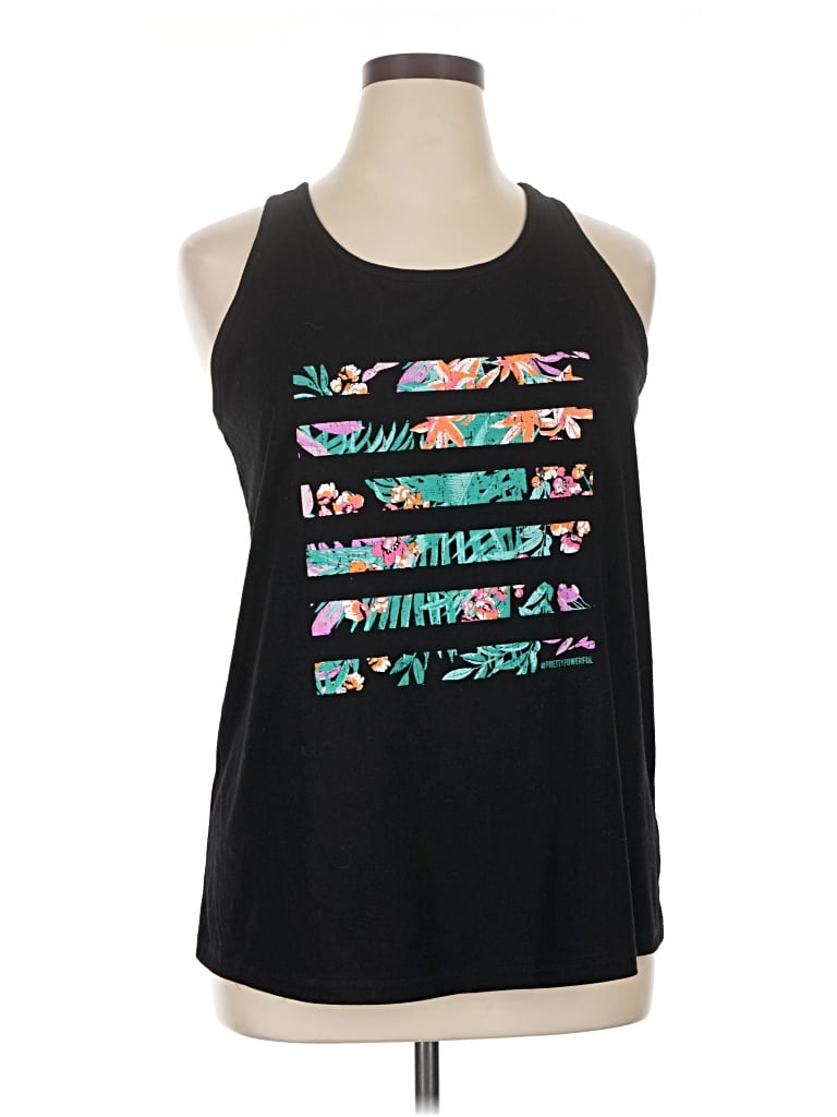 Pre-owned Xersion Tank Top Black Halter Neckline Tops