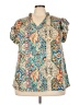 Emery Rose 100% Polyester Paisley Teal Short Sleeve Blouse Size 4X - photo 1