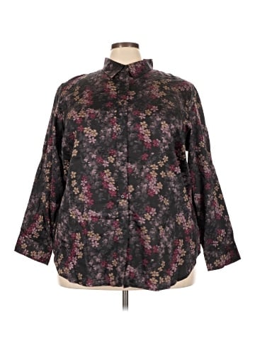 Lauren by Ralph Lauren 3/4 Sleeve Button-Down Shirt (view 1)