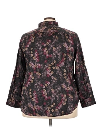 Lauren by Ralph Lauren 3/4 Sleeve Button-Down Shirt (view 2)