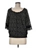 AB Studio 100% Polyester Black 3/4 Sleeve Blouse Size M - photo 1